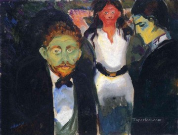 Abstracto famoso Painting - Los celos de la serie El cuarto verde 1907 Edvard Munch Expresionismo